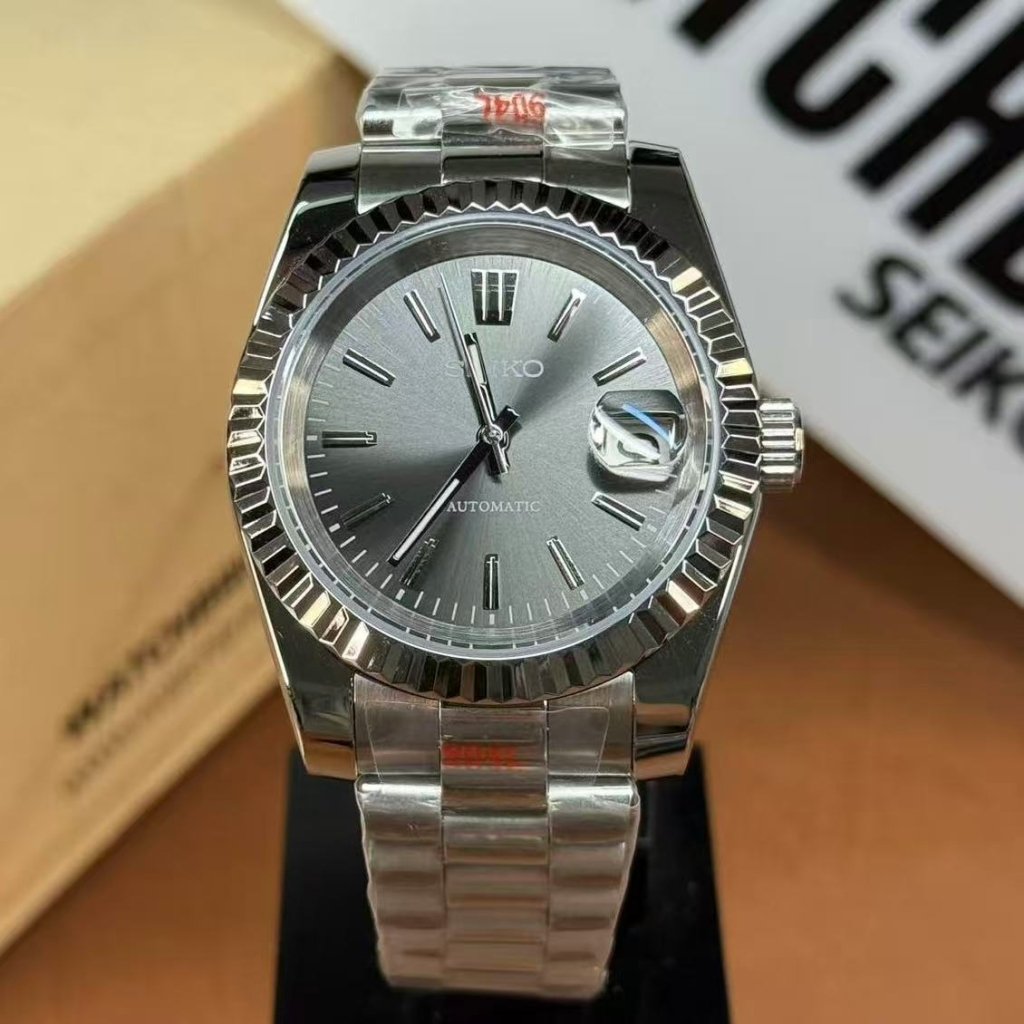 SEIKOJUST | Slate Sunburst NH35 Date - WATCHBRICK