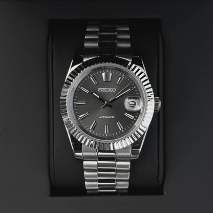 SEIKOJUST | Slate Sunburst NH35 Date - WATCHBRICK