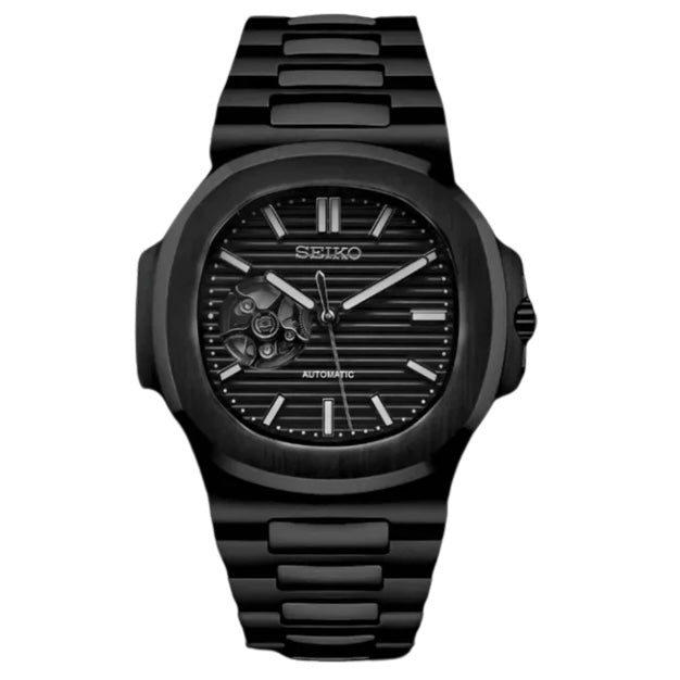SEIKONAUT | All Black Skeleton "Black Mirage" - WATCHBRICK