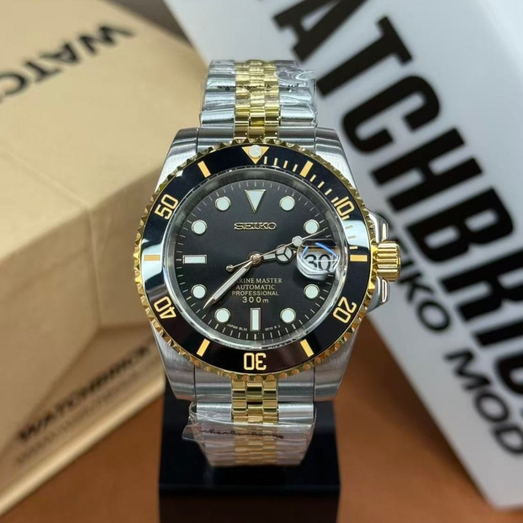 SEIKOSUB | MarineMaster Black Two - Tone - WATCHBRICK