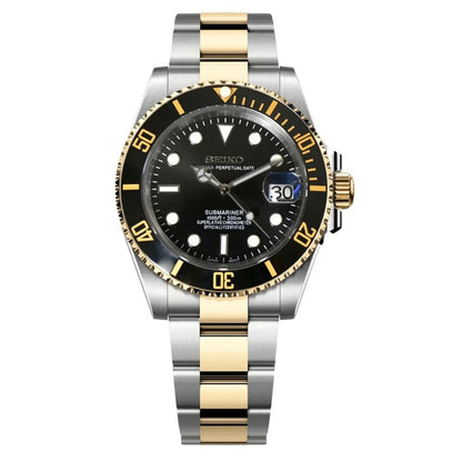 SEIKOSUB | Two - Tone Gold Black Sub - WATCHBRICK