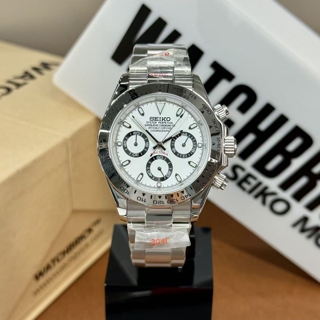 SEIKOTONA | Silver Panda Chrono VK63 - WATCHBRICK