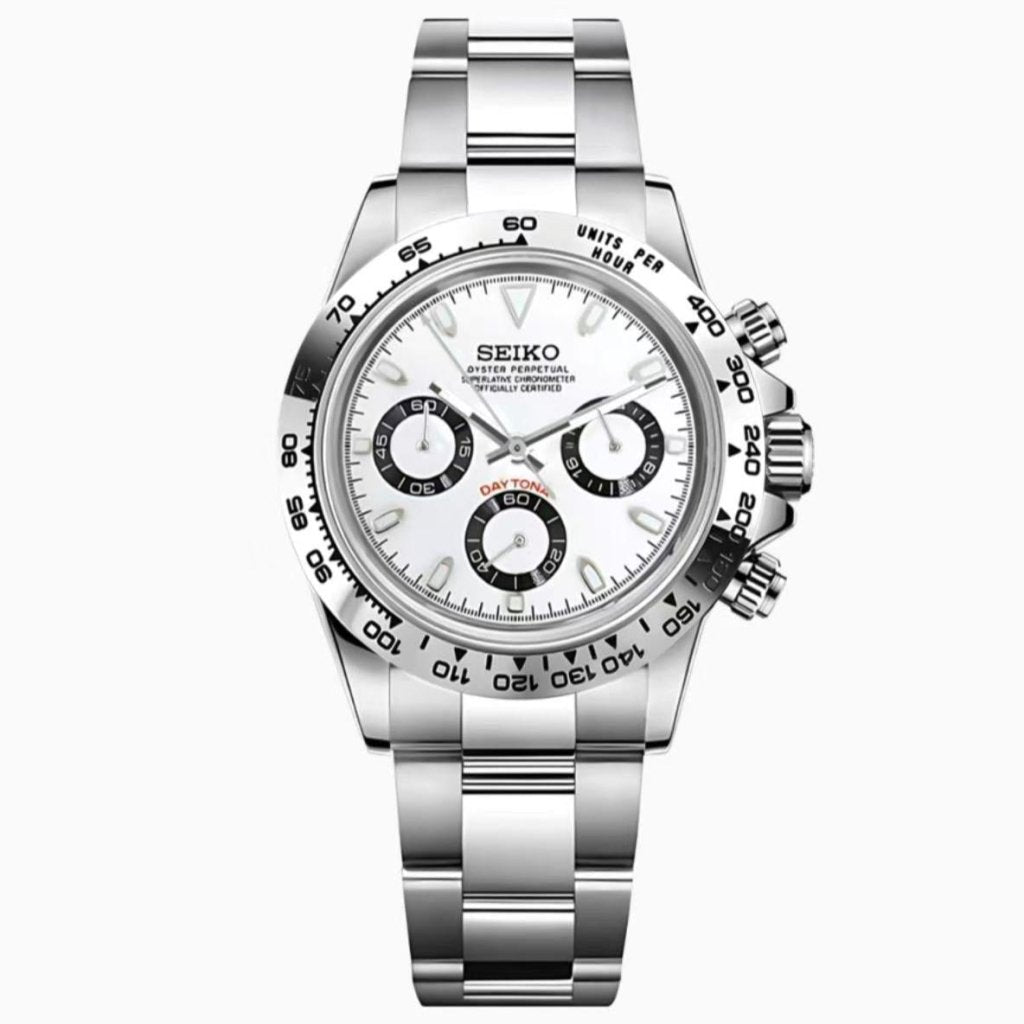 SEIKOTONA | Silver Panda Chrono VK63 - WATCHBRICK