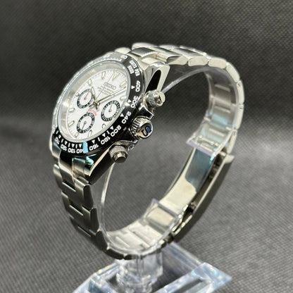 SEIKOTONA | White Panda VK63 Chrono - WATCHBRICK