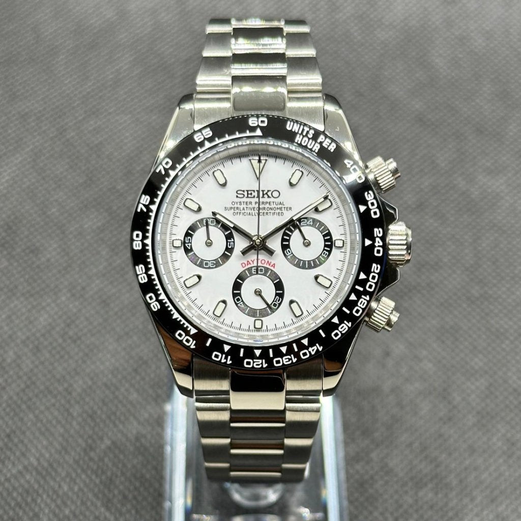 SEIKOTONA | White Panda VK63 Chrono - WATCHBRICK