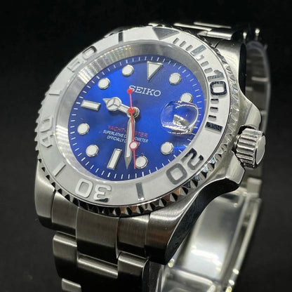 SEIKOYACHT | Blue Dial & Silver Bezel - WATCHBRICK