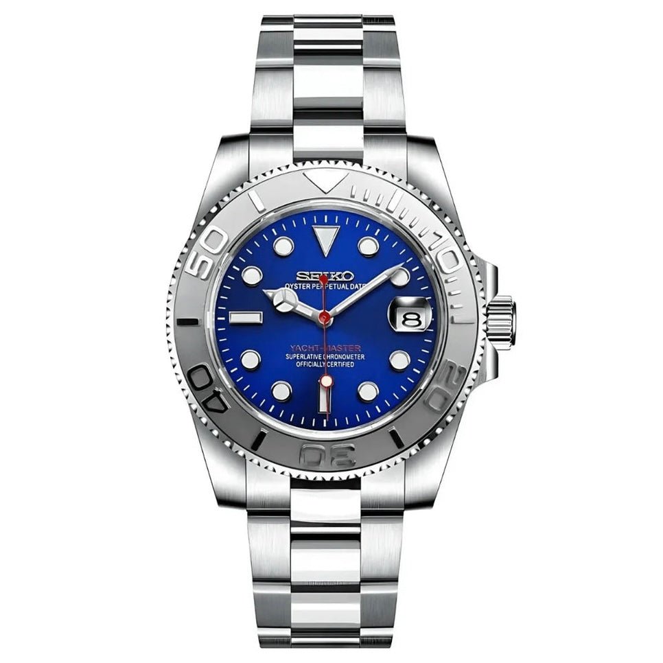 SEIKOYACHT | Blue Dial & Silver Bezel - WATCHBRICK