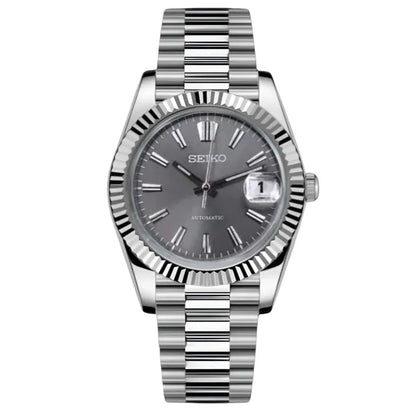 Slate Date – NH35 Seiko Mod with Grey Dial - WATCHBRICK