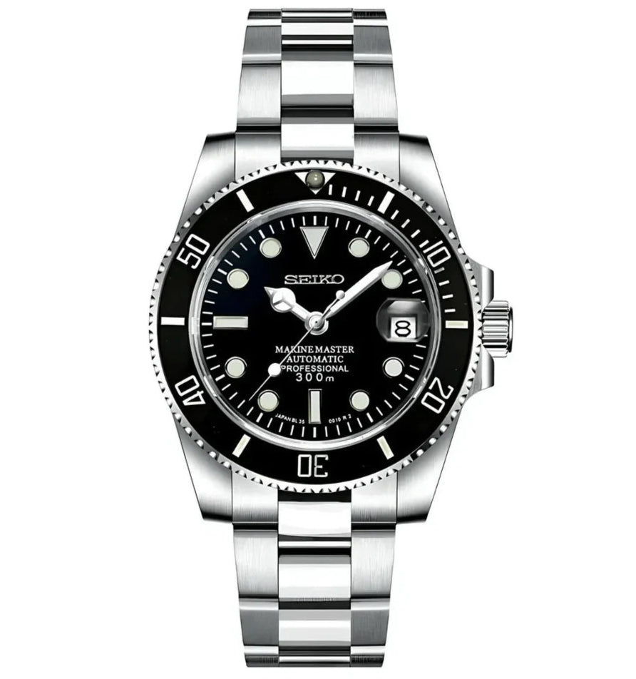 Submariner Mod – NH35 "Black Sub" Seiko Automatic - WATCHBRICK