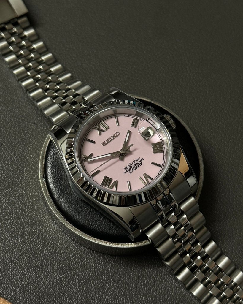 White Roman – NH35 Seiko Mod with Silver Case - WATCHBRICK