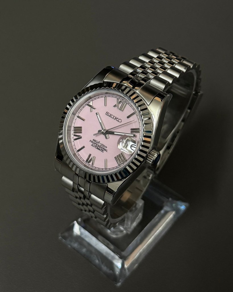 White Roman – NH35 Seiko Mod with Silver Case - WATCHBRICK